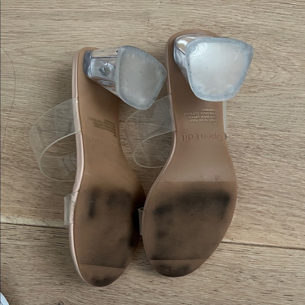 Open Edit Women's Transparent Strap Heels - Nude - Picture 5 of 7